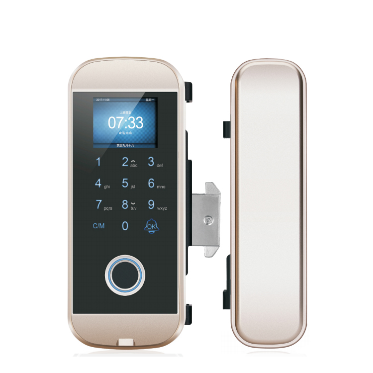 Smart home fingerprint with remote controller digital glass smart door lock